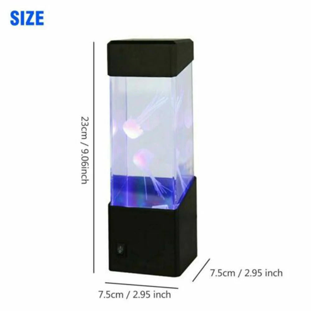 Led Jellyfish Tank Night Light Color Changing Table Lamp Aquarium Electric Mood Lava Lamp for Kids Children Gift Home Room Decor