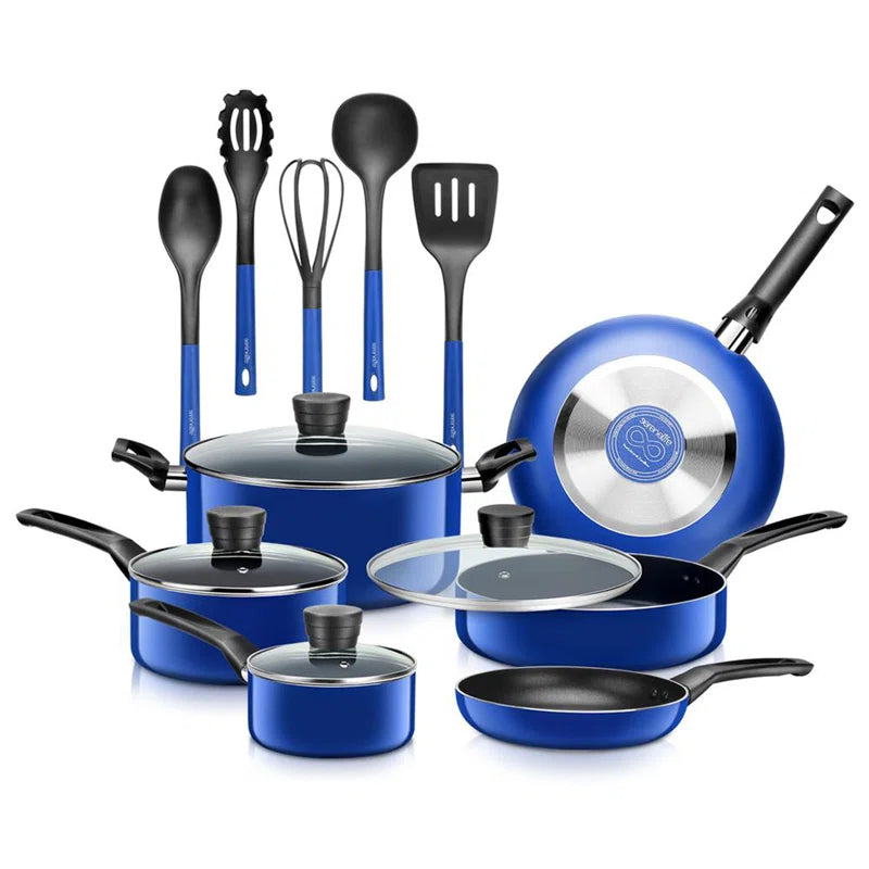 15 - Piece Non-Stick Aluminum Cookware Set