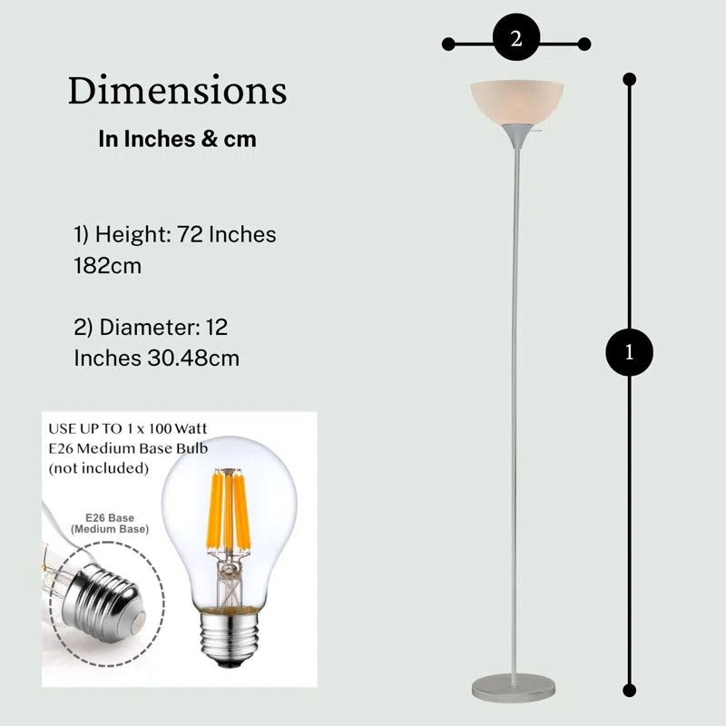 Ankoma 72'' Torchiere Floor Lamp