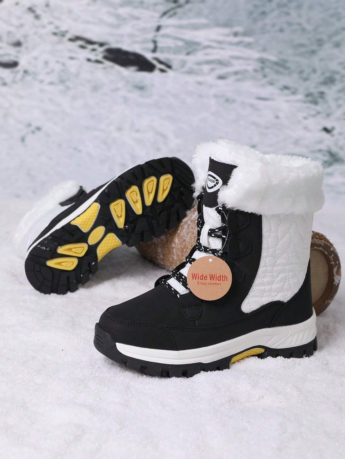 Women'S Outdoor Casual Sports Boots, Lace-Up High-Top Warm Snow Boots for Winter