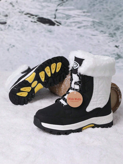 Women'S Outdoor Casual Sports Boots, Lace-Up High-Top Warm Snow Boots for Winter