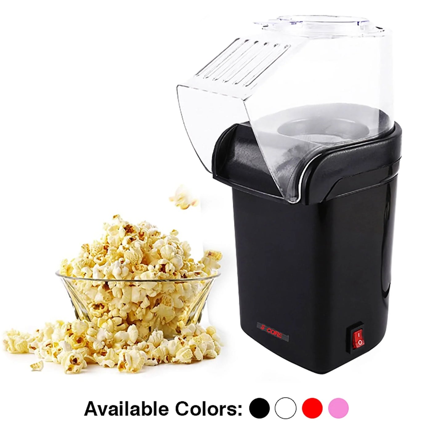 5Core Popcorn Machine 16 Cup Hot Air Popper Mini Portable Electric Pop Corn Maker