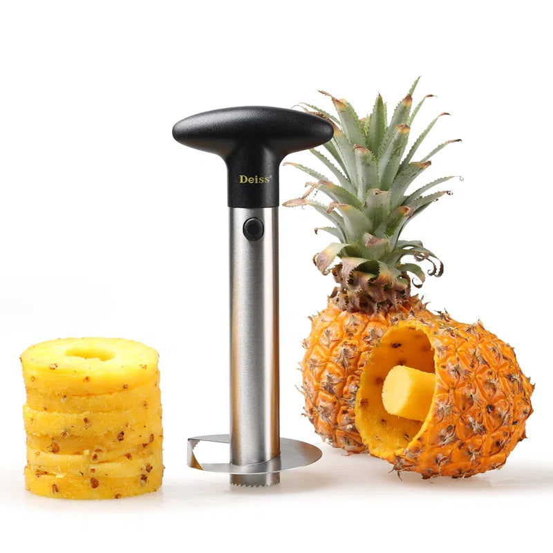 Pro Pineapple Corer — 2 in 1 Stainless Steel Pineapple Cutter Tool & Corer Tool Kitchen - Pineapple Corer and Slicer Tool - Fruit Cutter Tool, Pineapple Slicer and Corer - Dishwasher Safe