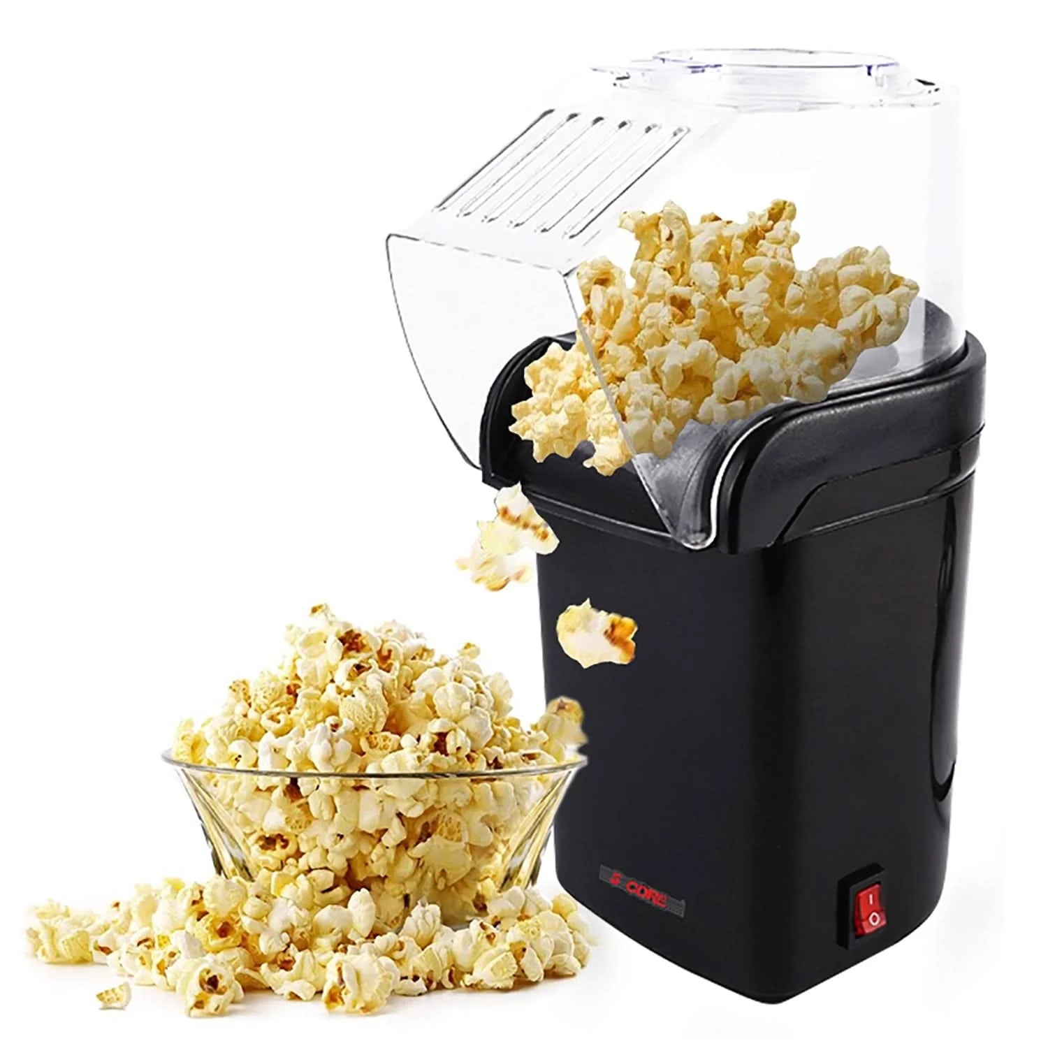 5Core Popcorn Machine 16 Cup Hot Air Popper Mini Portable Electric Pop Corn Maker