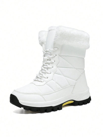 Women'S Outdoor Casual Sports Boots, Lace-Up High-Top Warm Snow Boots for Winter