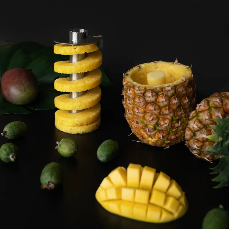 Pro Pineapple Corer — 2 in 1 Stainless Steel Pineapple Cutter Tool & Corer Tool Kitchen - Pineapple Corer and Slicer Tool - Fruit Cutter Tool, Pineapple Slicer and Corer - Dishwasher Safe