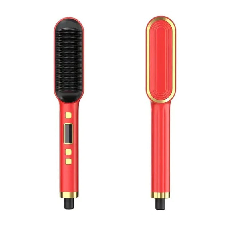 New Hair Straightener Hot Comb Anti-Scalding Ceramic Hair Curler Multi-Speed Electric Straightening Comb Curling Iron Hairbrush