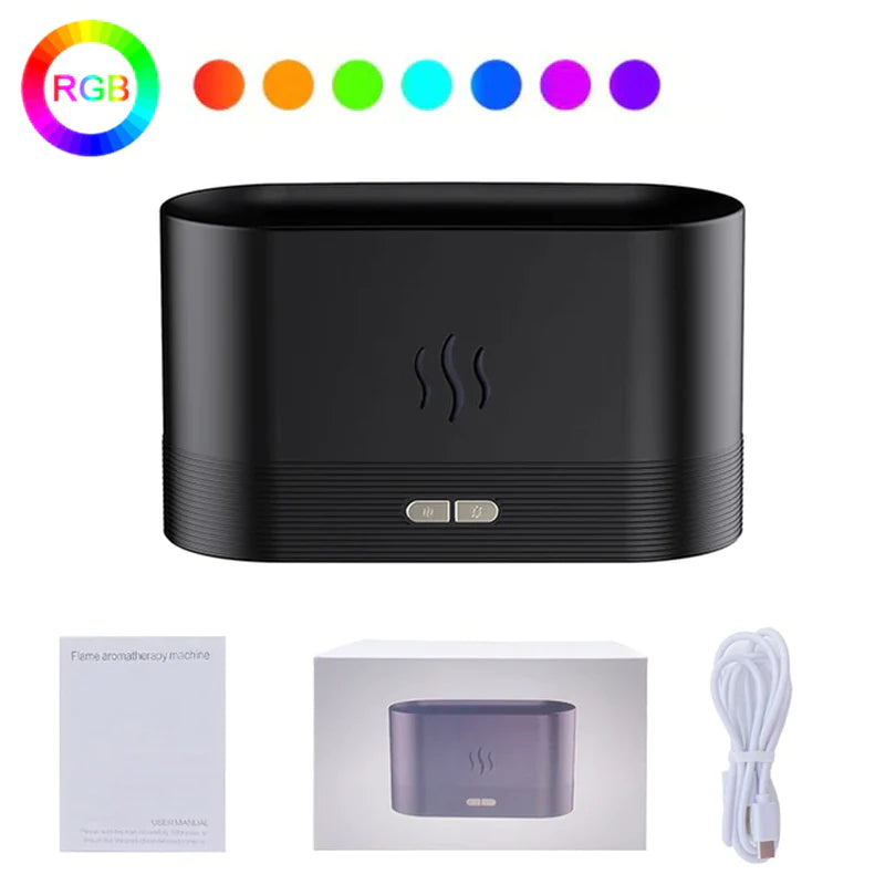 2022 New Flame Air Humidifier USB Aroma Diffuser Room Fragrance Mist Maker Essential Oil Difusors for Home Living Room Office