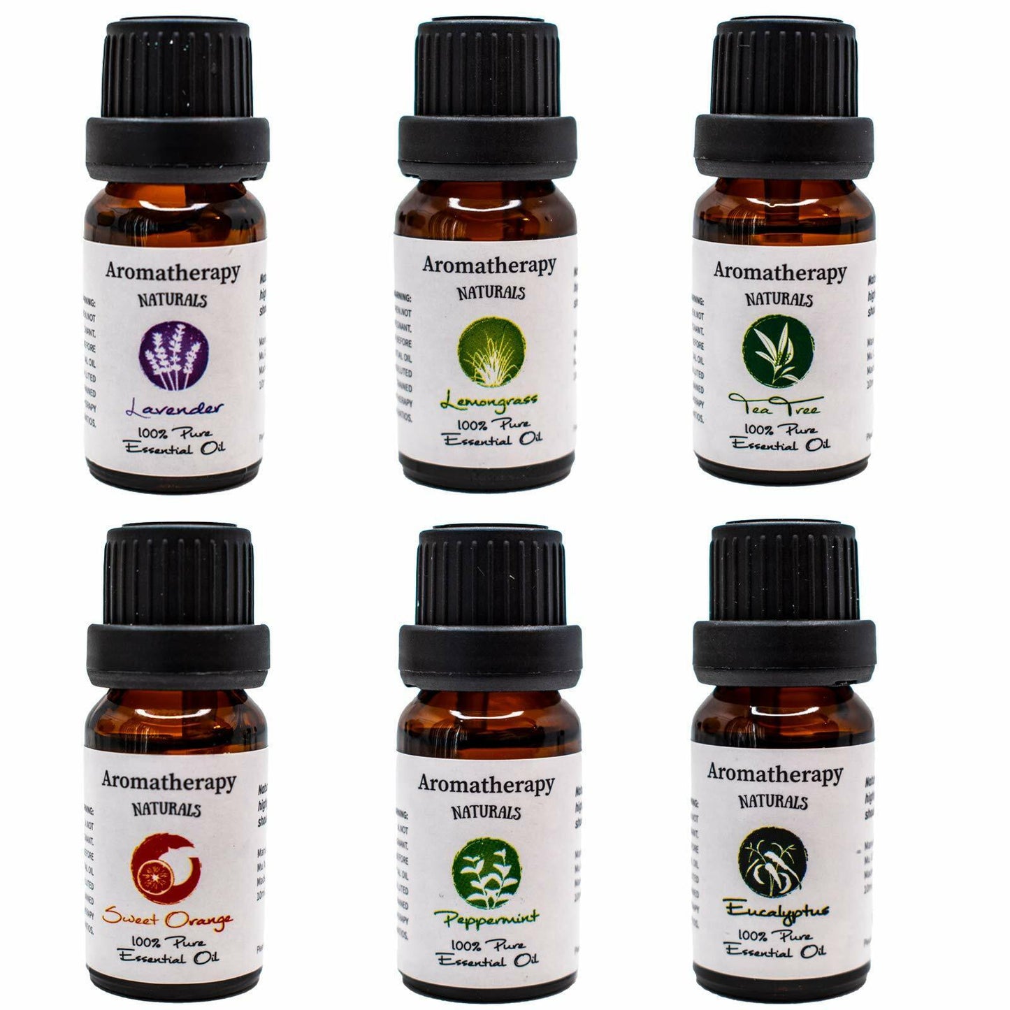 Premium Aromatherapy Essential Oils Set - 6-Pack for Aroma Diffuser & Relaxation