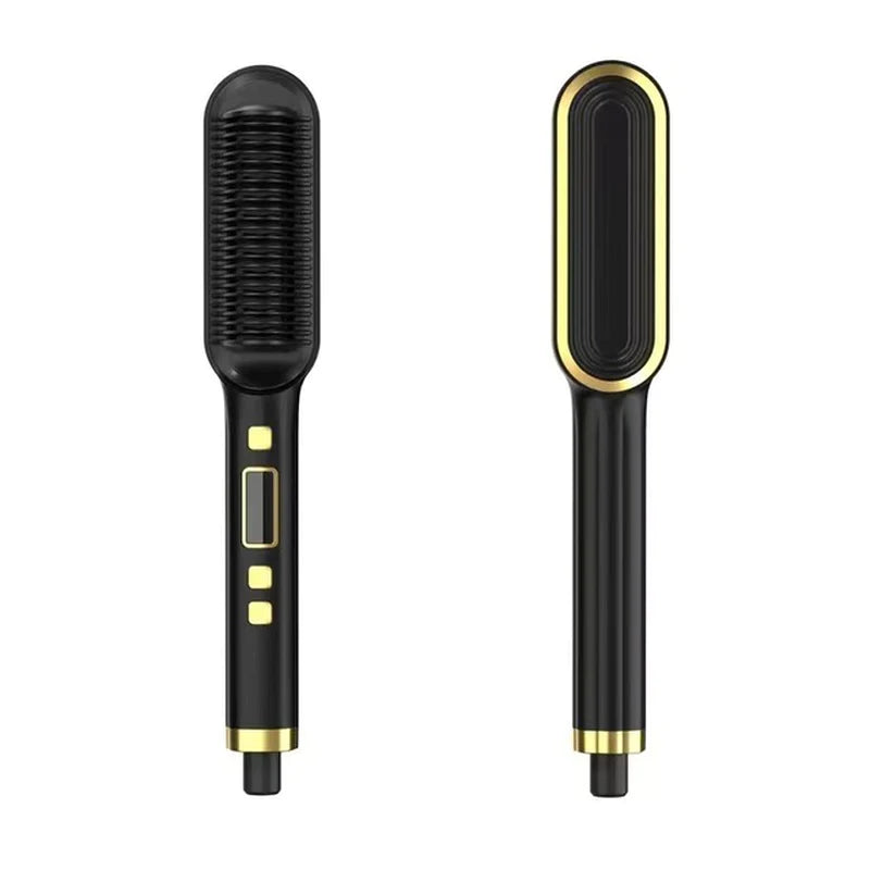 New Hair Straightener Hot Comb Anti-Scalding Ceramic Hair Curler Multi-Speed Electric Straightening Comb Curling Iron Hairbrush