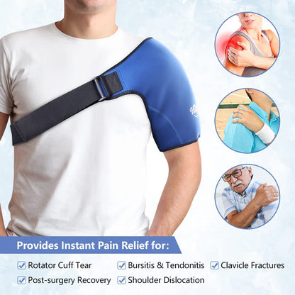 Shoulder Ice Pack Wrap, Rotating Cuff Cold Therapy, Reusable Ice Pack Hot and Cold Shoulder Brace for Tendonitis, Shoulder Pain Relief, Post-Operative Shoulder Recovery