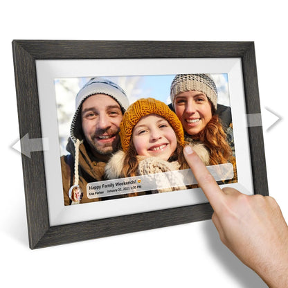 Frameo 32GB Memory 10.1 Inch Smart Digital Picture Frame Wood Wifi IPS HD 1080P Electronic Digital Photo Frame Touch Screen