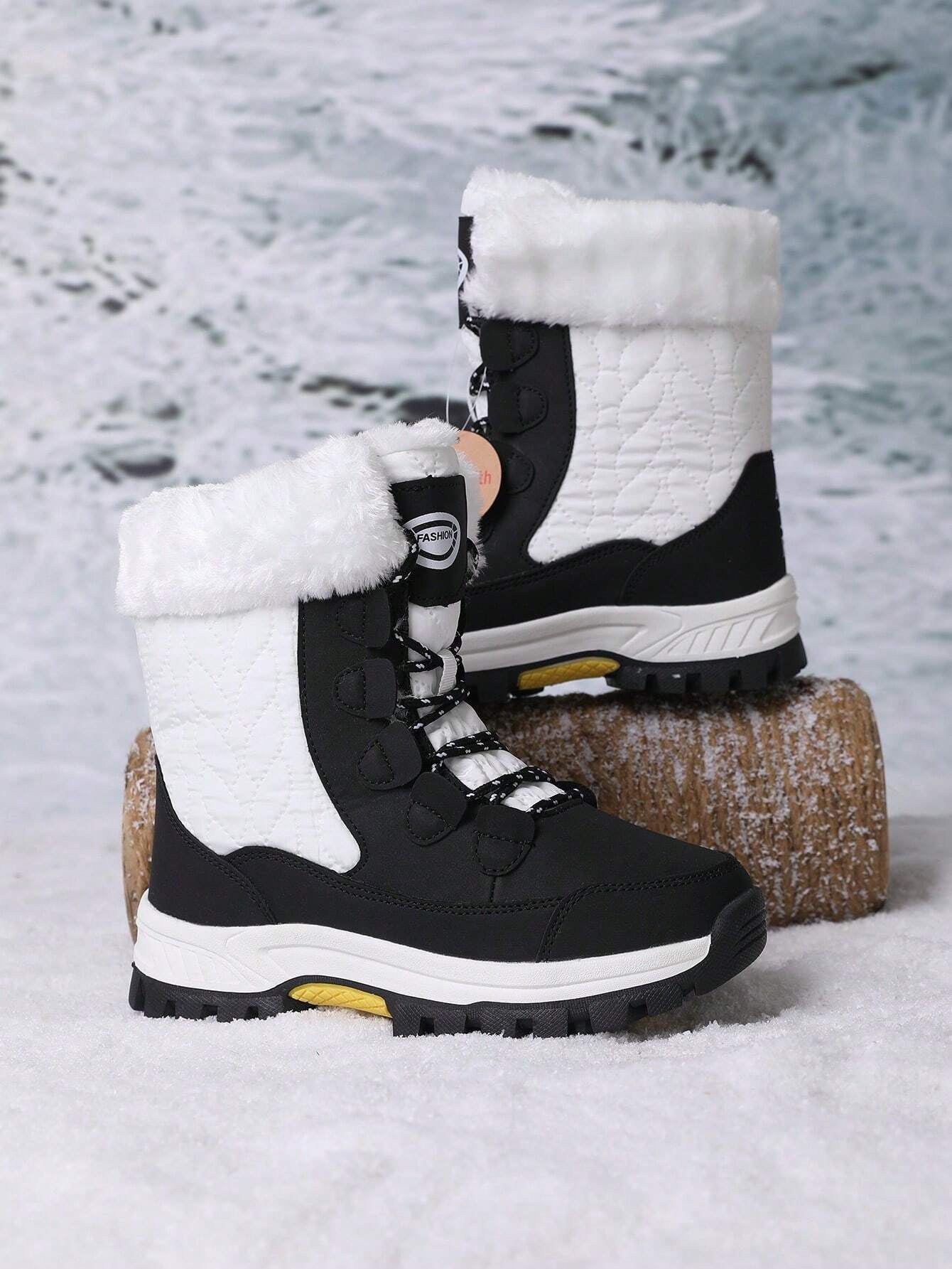 Women'S Outdoor Casual Sports Boots, Lace-Up High-Top Warm Snow Boots for Winter