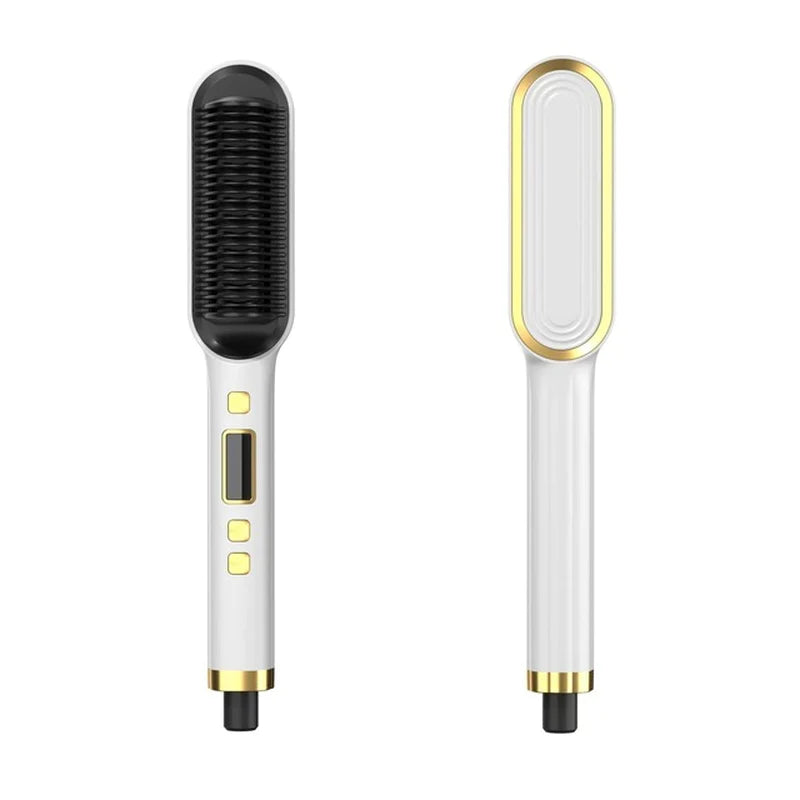 New Hair Straightener Hot Comb Anti-Scalding Ceramic Hair Curler Multi-Speed Electric Straightening Comb Curling Iron Hairbrush