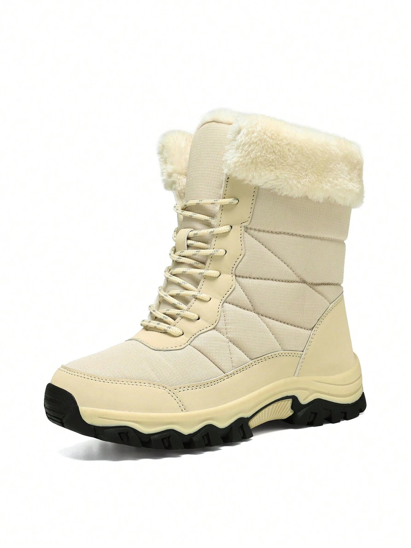 Women'S Outdoor Casual Sports Boots, Lace-Up High-Top Warm Snow Boots for Winter