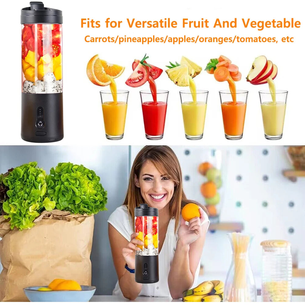 Portable Blender Mini Electric Fruit Juicer Mixer USB Rechargeable Smoothie Orange Fresh Juice Blender Portable Blender