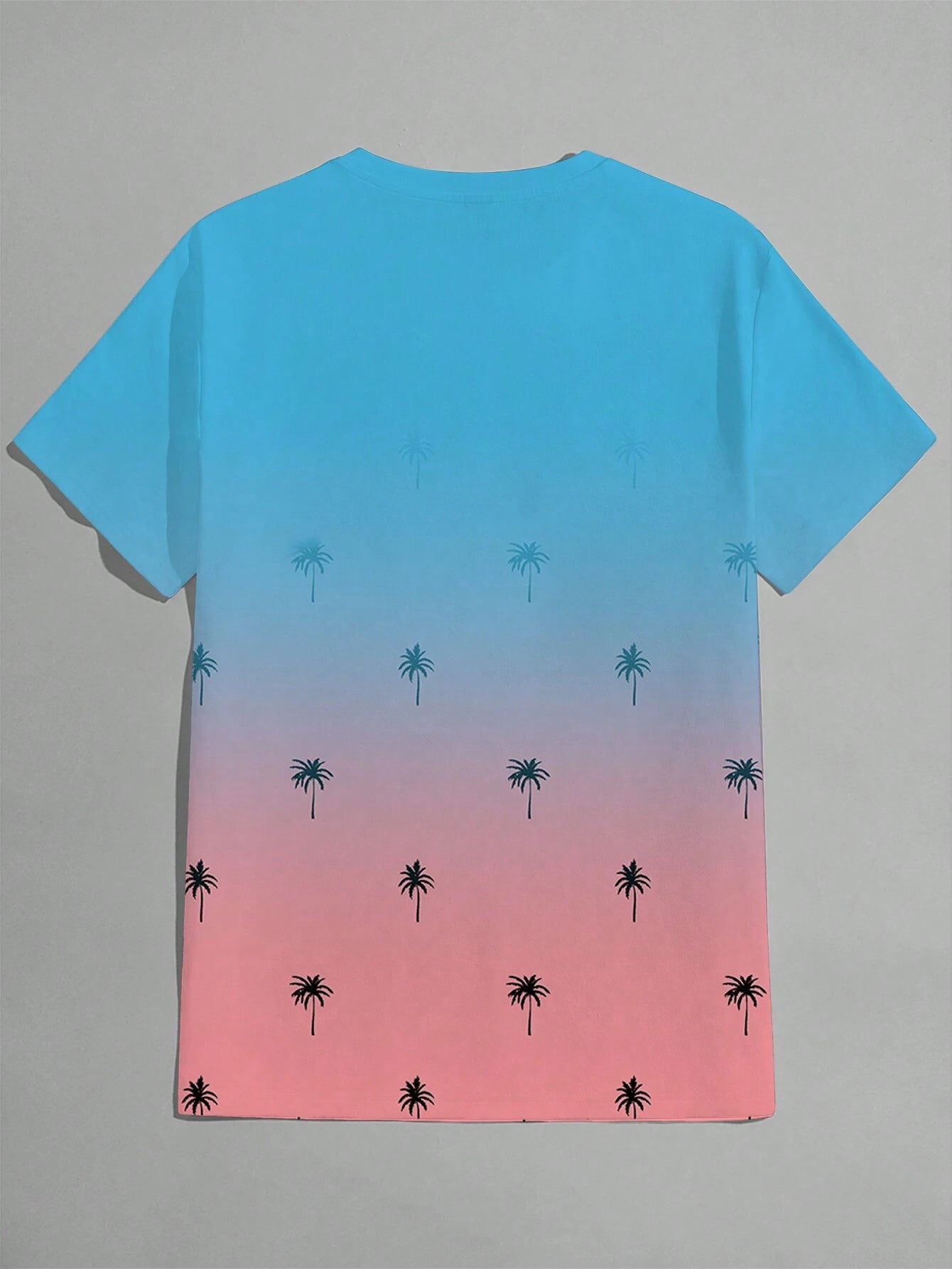 Manfinity Homme Men'S Gradient Coconut Tree Printed Short Sleeve T-Shirt