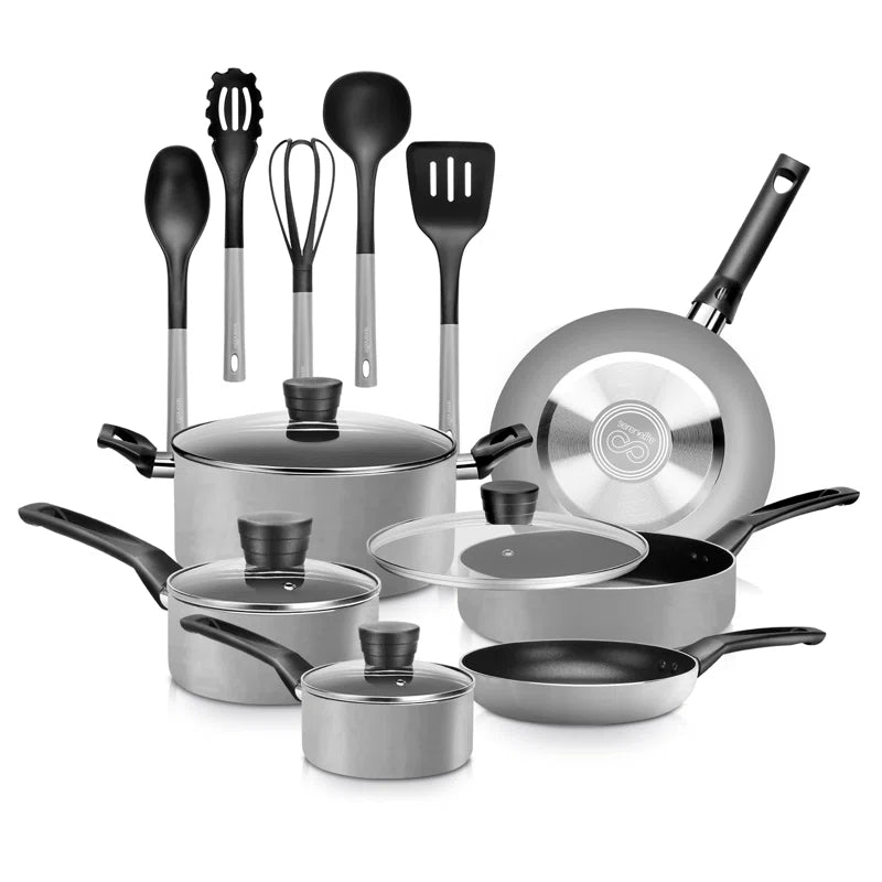 15 - Piece Non-Stick Aluminum Cookware Set