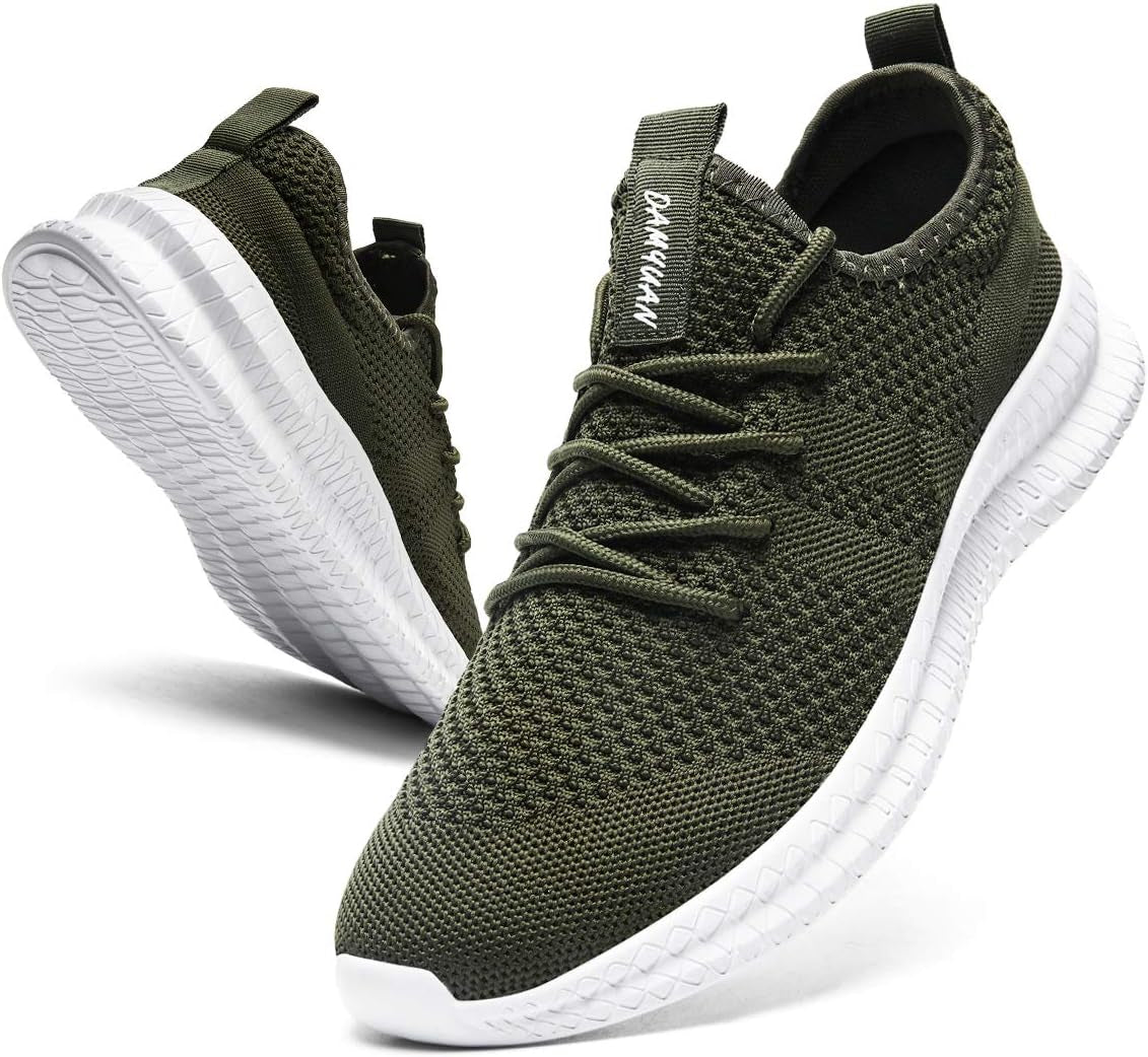 Men Running Shoes Men Casual Breathable Walking Shoes Sport Athletic Sneakers Gym Tennis Slip on Comfortable Lightweight Shoes