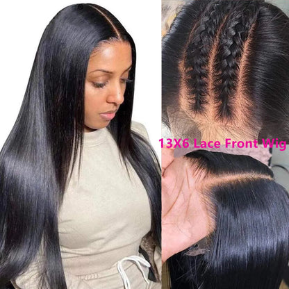 30Inch 150% Brazilian Brazilian Glueless Virgin in Hairheat-Resistant Real Swiss Transparent Lace Front Wigs Human Hair Wigs Baby Hair for Black Women